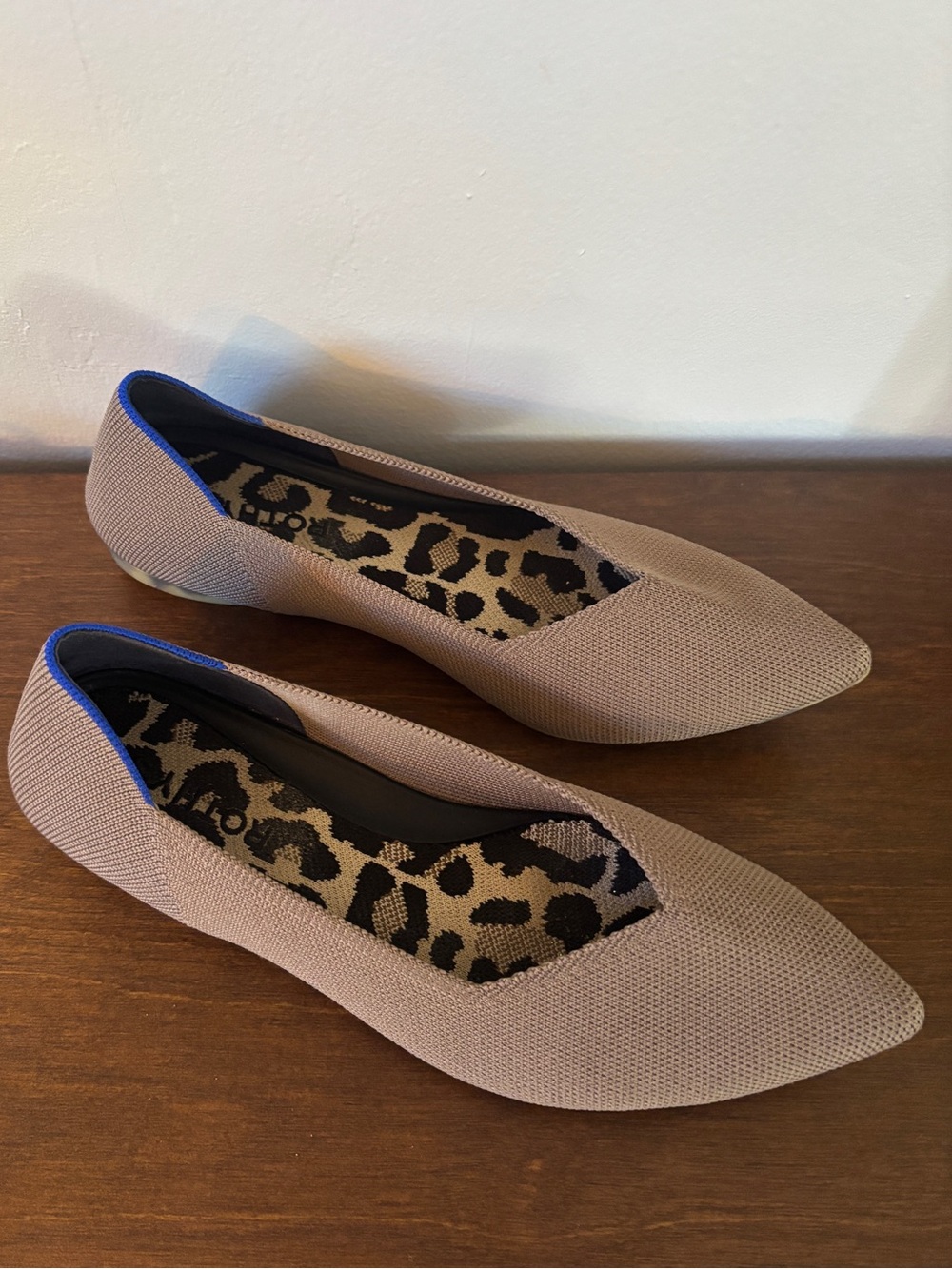Rothy’s The Point II Flats Women 7.5 Tan Knit Pointed Toe Washable